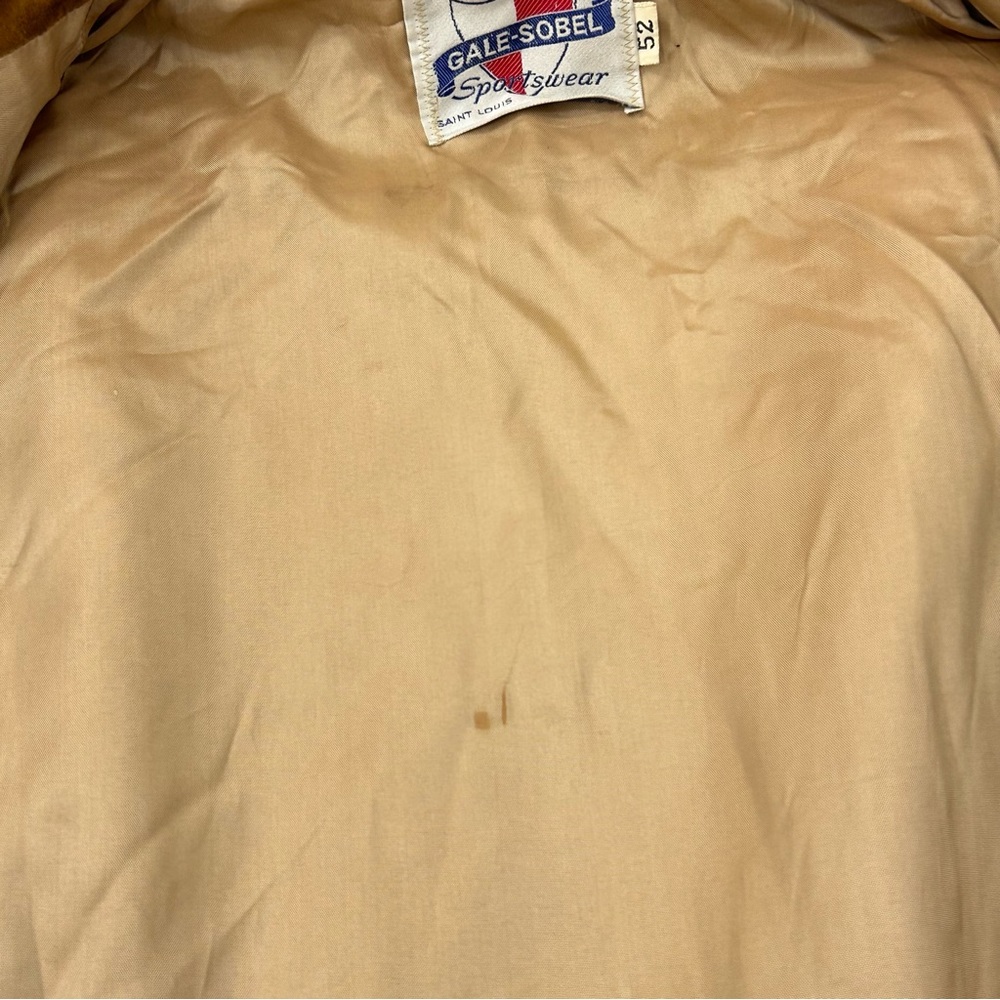 Vintage 60s/70s Gale-Sobel Sportswear Brown Suede Leather Trucker Jacket Size 52 - Picture 11 of 16